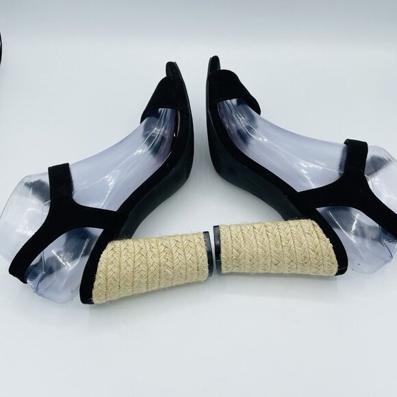 Lulus Shoes Womens Size 8.5 Black High Heels Espadrille Maeve Comfort Sandals - Picture 11 of 12